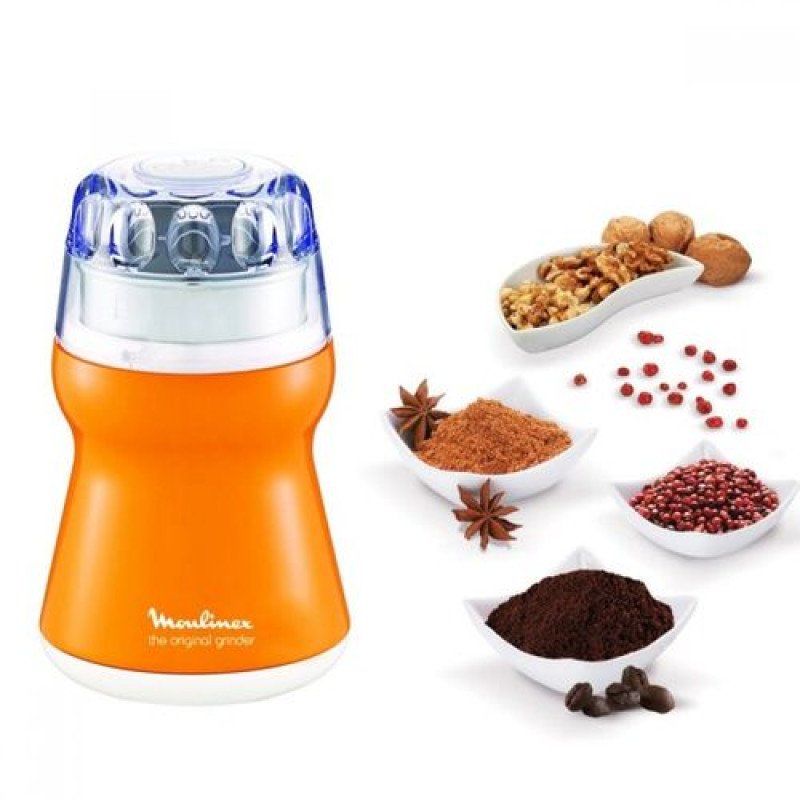 מטחנת קפה ותבלינים Moulinex כתום/שחור